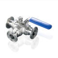 Stainless Steel Sanitary Butt Weld Thread Three Way Clamp End Ball Valve